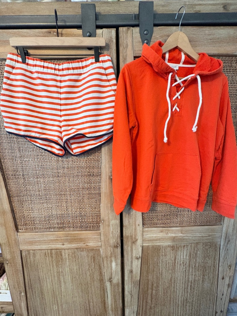 J.Crew stripe short and matching swear shirt